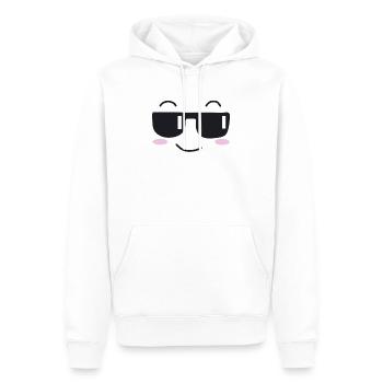 Les lunettes de soleil rient visage - Sweat à capuche Premium bio Homme - blanc - Devant - Nico (187cm)