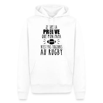 Ein Beweis dafür, dass mein Vater Rugby, mein Vater Rugbyspieler, mein Vater - Männer Premium Bio Hoodie - Weiß - Vorne - Nico (187cm)