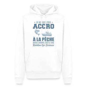 Ich bin nicht süchtig nach Angeln | Fischer Geschenk - Männer Premium Bio Hoodie - Weiß - Vorne - Nico (187cm)