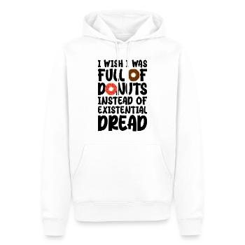Ich wünschte, ich wäre voller Donuts statt existenzieller - Männer Premium Bio Hoodie - Weiß - Vorne - Nico (187cm)
