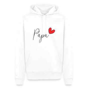 VATERTAG. ALLES GUTE ZUM GEBURTSTAG, PAPA. PAPA. ALLES GUTE ZUM GEBURTSTAG! - Männer Premium Bio Hoodie - Weiß - Vorne - Nico (187cm)