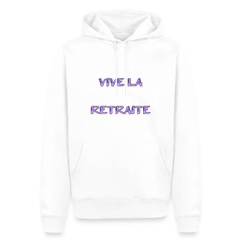 RETRAITE. RETRAITE. RETRAITEE. RETRAITE - Sweat à capuche Premium bio Homme - blanc - Devant - Nico (187cm)