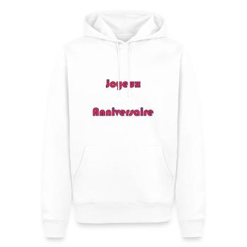 ALLES GUTE ZUM GEBURTSTAG. ALLES GUTE ZUM GEBURTSTAG. JAHRESTAG. - Männer Premium Bio Hoodie - Weiß - Vorne - Nico (187cm)