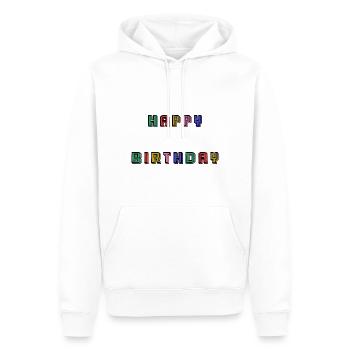 HAPPY BIRTHDAY - Sweat à capuche Premium bio Homme - blanc - Devant - Nico (187cm)