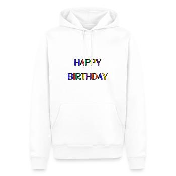 JAHRESTAG. ALLES GUTE ZUM GEBURTSTAG. ALLES GUTE ZUM GEBURTSTAG. - Männer Premium Bio Hoodie - Weiß - Vorne - Nico (187cm)
