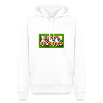 GEBURTSTAG. ALLES GUTE ZUM GEBURTSTAG. ALLES GUTE ZUM GEBURTSTAG. - Männer Premium Bio Hoodie - Weiß - Vorne - Nico (187cm)