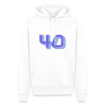 40. 40 YEARS. 40th ANNIVERSARY. 40 YEARS ANNIVERSARY. - Men’s Premium Organic Hoodie - white - Front - Nico (187cm)