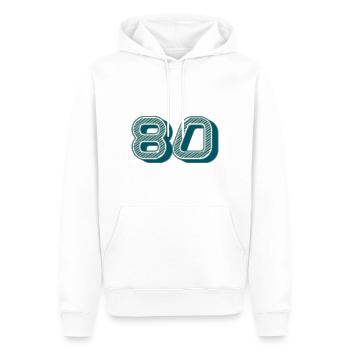 80. 80 YEARS. 80th ANNIVERSARY. 80 YEARS ANNIVERSARY. - Men’s Premium Organic Hoodie - white - Front - Nico (187cm)