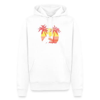 Baseball Fänger Sommer Sonnenuntergang 80s Palm - Männer Premium Bio Hoodie - Weiß - Vorne - Nico (187cm)
