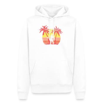 Badminton Girl Player Sommer Sonnenuntergang 80s - Männer Premium Bio Hoodie - Weiß - Vorne - Nico (187cm)