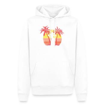 Chica bailosa Sunset Sunset 80s Palm - Sweat à capuche Premium bio Homme - blanc - Devant - Nico (187cm)