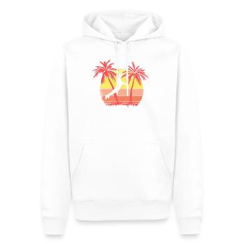 Frisbee Catch Ultimate Disc Golf Summer Sunset - Männer Premium Bio Hoodie - Weiß - Vorne - Nico (187cm)