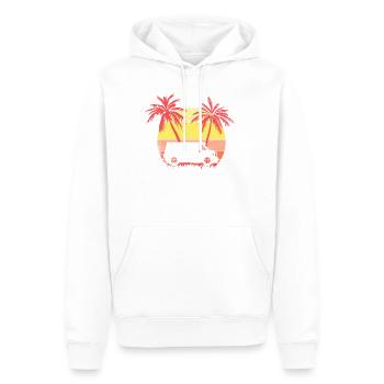 Van Truck Summer Sunset de los años 80 Palm - Sweat à capuche Premium bio Homme - blanc - Devant - Nico (187cm)