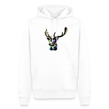 Ciervo DJ Pegatina Brown Música genial y - Sweat à capuche Premium bio Homme - blanc - Devant - Nico (187cm)