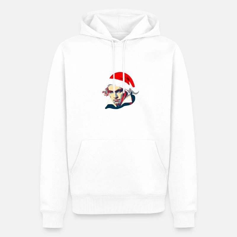 Beethoven classique de Noël - Sweat à capuche Premium bio Homme - blanc