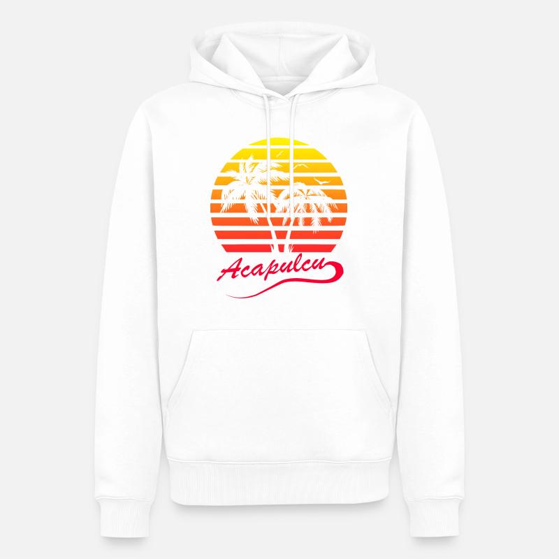 Acapulcu - Sweat à capuche Premium bio Homme - blanc