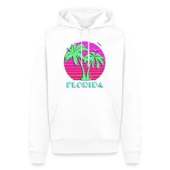 Florida Retro Palm Trees Sunset - Sweat à capuche Premium bio Homme - blanc - Devant - Nico (187cm)