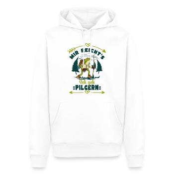 Mir reicht`s - Ich geh Pilgern - Frosch - Männer Premium Bio Hoodie - Weiß - Vorne - Nico (187cm)