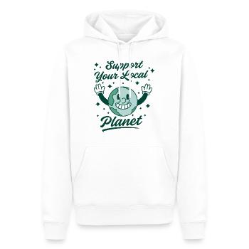 Soutenez votre planète locale - Sweat à capuche Premium bio Homme - blanc - Devant - Nico (187cm)