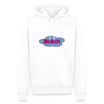 MERCI. THANKS. THANK YOU. ANNIVERSAIRE. NAISSANCE. - Sweat à capuche Premium bio Homme - blanc - Devant - Nico (187cm)