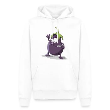 légumes aubergine drôle avec le visage Geschenkiddee - Sweat à capuche Premium bio Homme - blanc - Devant - Nico (187cm)