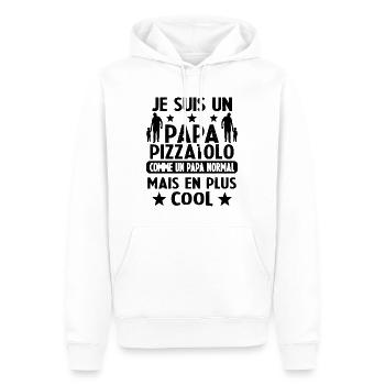 je suis un papa pizzaiolo cadeau pizzaiolo humour - Sweat à capuche Premium bio Homme - blanc - Devant - Nico (187cm)