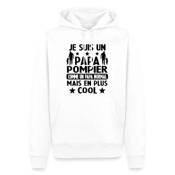 Je Suis Un Papa Pompier Humour Cadeau Papa Pompier - Sweat à capuche Premium bio Homme - blanc - Devant - Nico (187cm)