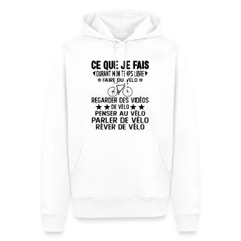 Ce Que Je Fais Pendant Mon Temps Libre Vélo - Sweat à capuche Premium bio Homme - blanc - Devant - Nico (187cm)