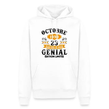 23 Ans Anniversaire Vintage Né(e) en Octobre 1999 - Sweat à capuche Premium bio Homme - blanc - Devant - Nico (187cm)