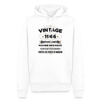 Vintage 1966 Édition Limitée - Sweat à capuche Premium bio Homme - blanc - Devant - Nico (187cm)