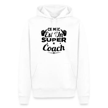 Ce Mec est un Super Coach Cadeau - Sweat à capuche Premium bio Homme - blanc - Devant - Nico (187cm)