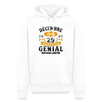 29 Ans Anniversaire Vintage Né(e) en Décembre 1993 - Sweat à capuche Premium bio Homme - blanc - Devant - Nico (187cm)