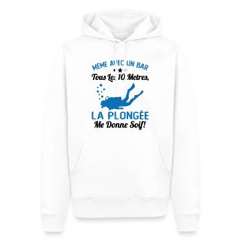 La Plongée Me Donne Soif Mer Cadeau Plongeur Apnée - Sweat à capuche Premium bio Homme - blanc - Devant - Nico (187cm)