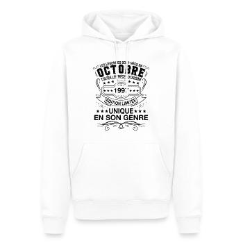 Les légendes sont nées en Octobre 1997 Cadeau - Sweat à capuche Premium bio Homme - blanc - Devant - Nico (187cm)