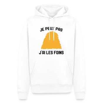 Je Peux Pas J'ai Les Foins Humour Agriculteur - Sweat à capuche Premium bio Homme - blanc - Devant - Nico (187cm)