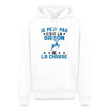 C'est La Saison De La Chasse Humour Chasseur - Sweat à capuche Premium bio Homme - blanc - Devant - Nico (187cm)