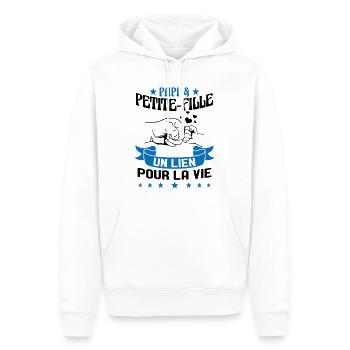 Papi & Petite Fille Grand Père Papy Cadeau - Sweat à capuche Premium bio Homme - blanc - Devant - Nico (187cm)