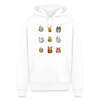 Eule Uhu Tier Waldtier Steinkauz Schleiereulen Fun - Männer Premium Bio Hoodie - Weiß - Vorne - Nico (187cm)