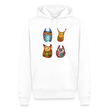 Eule Uhu Tier Waldtier Steinkauz Schleiereulen Fun - Männer Premium Bio Hoodie - Weiß - Vorne - Nico (187cm)