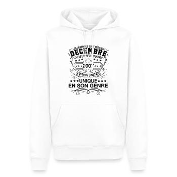 Les légendes sont nées en Décembre 2007 Cadeau - Sweat à capuche Premium bio Homme - blanc - Devant - Nico (187cm)