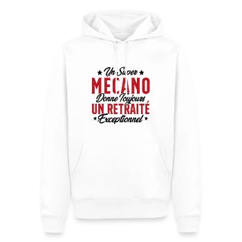 Mécano Papa Cadeau Drôle Fête Des Pères Garagiste - Sweat à capuche Premium bio Homme - blanc - Devant - Nico (187cm)