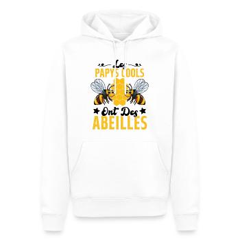 Les Papys Cools Ont Des Abeilles Cadeau Apiculteur - Sweat à capuche Premium bio Homme - blanc - Devant - Nico (187cm)