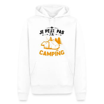 Je Peux Pas J'ai Camping - Sweat à capuche Premium bio Homme - blanc - Devant - Nico (187cm)