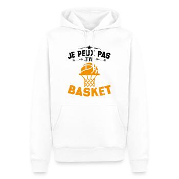 Je Peux Pas J'ai Basket Cadeau Joueur De Basket - Sweat à capuche Premium bio Homme - blanc - Devant - Nico (187cm)