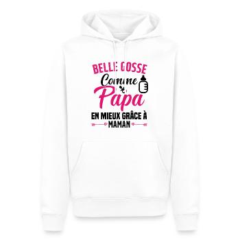 Belle Gosse Comme Papa Cadeau Belle Fille - Sweat à capuche Premium bio Homme - blanc - Devant - Nico (187cm)