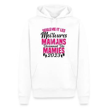 Les Meilleures Mamans Deviennent des Mamie 2023 - Sweat à capuche Premium bio Homme - blanc - Devant - Nico (187cm)