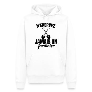 N'enervez Jamais Un Jardinier Jardin - Sweat à capuche Premium bio Homme - blanc - Devant - Nico (187cm)