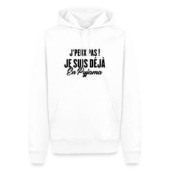J'peux pas Je suis déjà en Pyjama - Sweat à capuche Premium bio Homme - blanc - Devant - Nico (187cm)