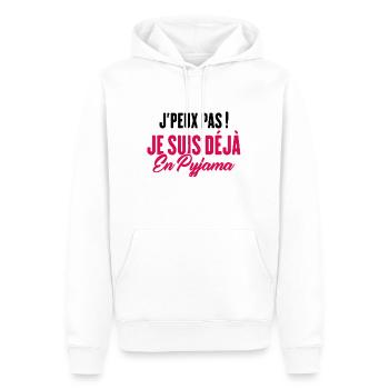 J'peux pas Je suis déjà en Pyjama - Sweat à capuche Premium bio Homme - blanc - Devant - Nico (187cm)