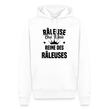 Reine des râleuses - Sweat à capuche Premium bio Homme - blanc - Devant - Nico (187cm)